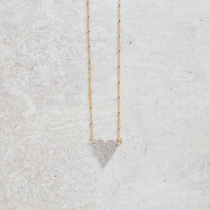 CV Designs PAVE HEART DROP NECKLACE - CVNPAVE