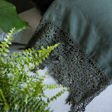 Bella Notte Linens LINEN PILLOWCASE WITH COTTON LACE TRIM