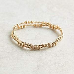 eNewton Design EXTENDS DIGNITY JOY PATTERN BRACELET 7.25" Gold 5mm
