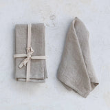 Creative Co-op STONEWASHED LINEN NAPKINS SET OF 4 Natural