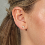 eNewton Design 14KT GOLD AND DIAMOND SIGNATURE CROSS STUDS