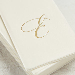 Caspari WHITE PEARL PAPER LINEN GUEST TOWEL Gold E