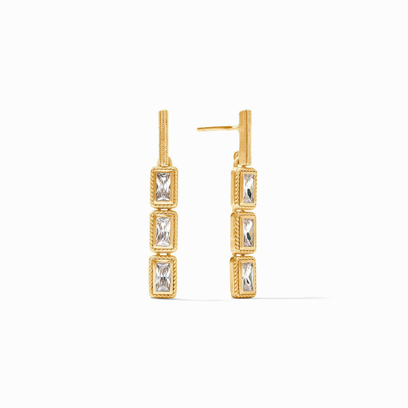 Julie Vos BAGUETTE TIER EARRINGS Cubic Zirconia