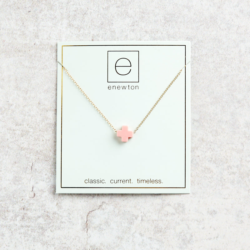 eNewton Design SIGNATURE CROSS NECKLACE Pink 16