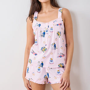 Printfresh HAPPILY EVER AFTER BACK TO BED SHORT SLEEP SET