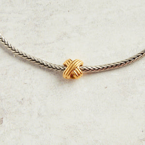 Virtue GOLD X BEAD PYTHON CHAIN NECKLACE Silver