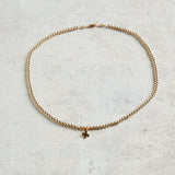 eNewton Design CLASSIC SIGNATURE CROSS GOLD CHARM CHOKER 3mm Gold 15