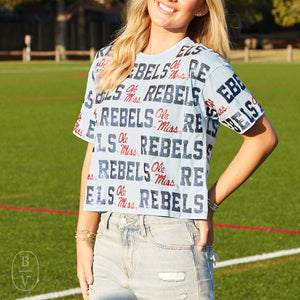 Stewart Simmons THE OLE MISS SEQUIN REPEAT TEE Light Blue