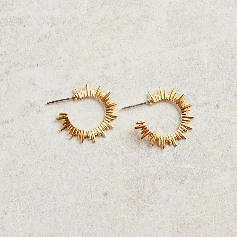 Virtue STARBURST HOOP STUD EARRINGS Gold Small