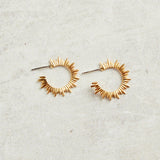 Virtue STARBURST HOOP STUD EARRINGS Gold Small