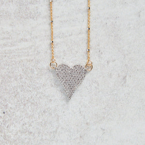 CV Designs PAVE HEART DROP NECKLACE - CVNPAVE