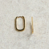 Elyssa Bass Designs U SHAPED PAVE CZ HOOP EARRINGS Gold