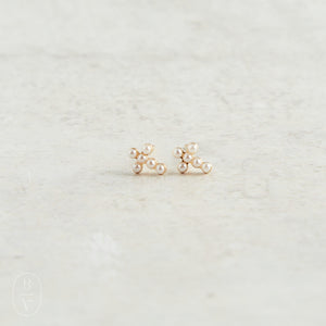 Virtue PEARL CROSS STUD EARRINGS Gold
