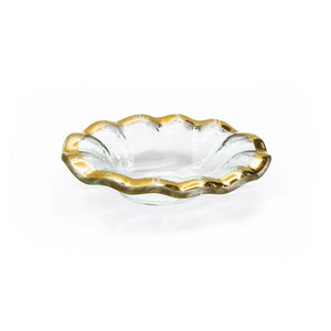 Annieglass RUFFLE SOAP DISH Gold