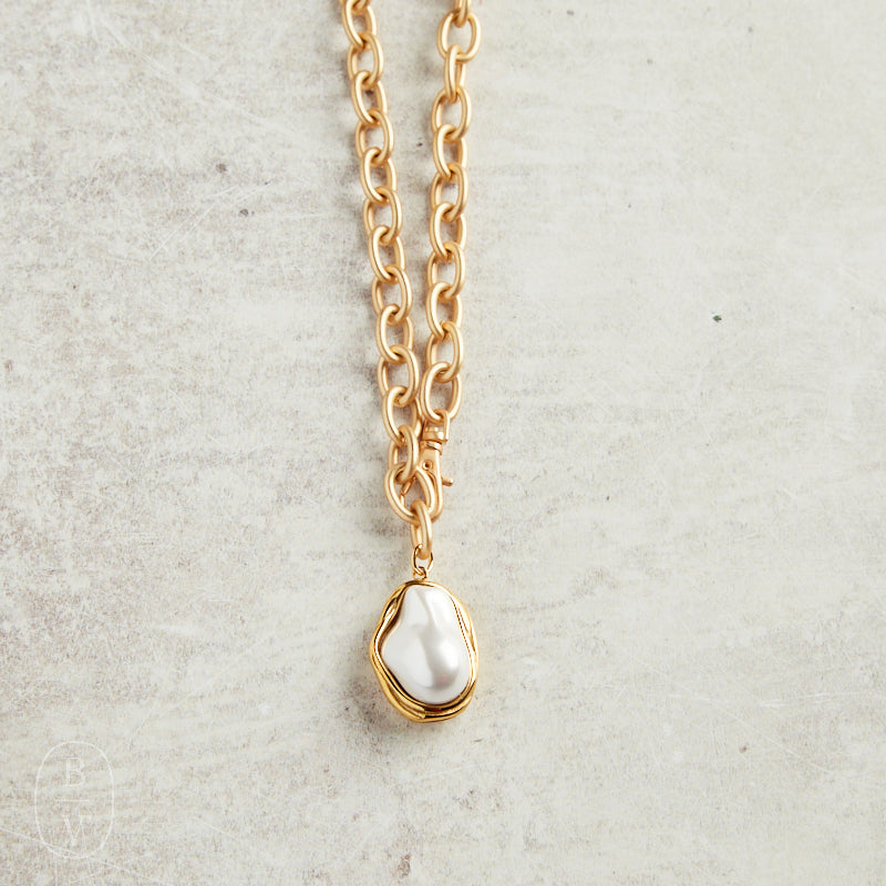 Virtue GOLD PEARL NUGGET CABLE CHAIN NECKLACE Gold