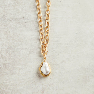 Virtue GOLD PEARL NUGGET CABLE CHAIN NECKLACE Gold