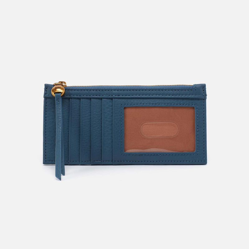 Hobo CARTE CARD CASE Pebbled Leather Peacock Feather