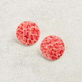 Virtue WAVY ACRYLIC DISC EARRINGS Pink Python