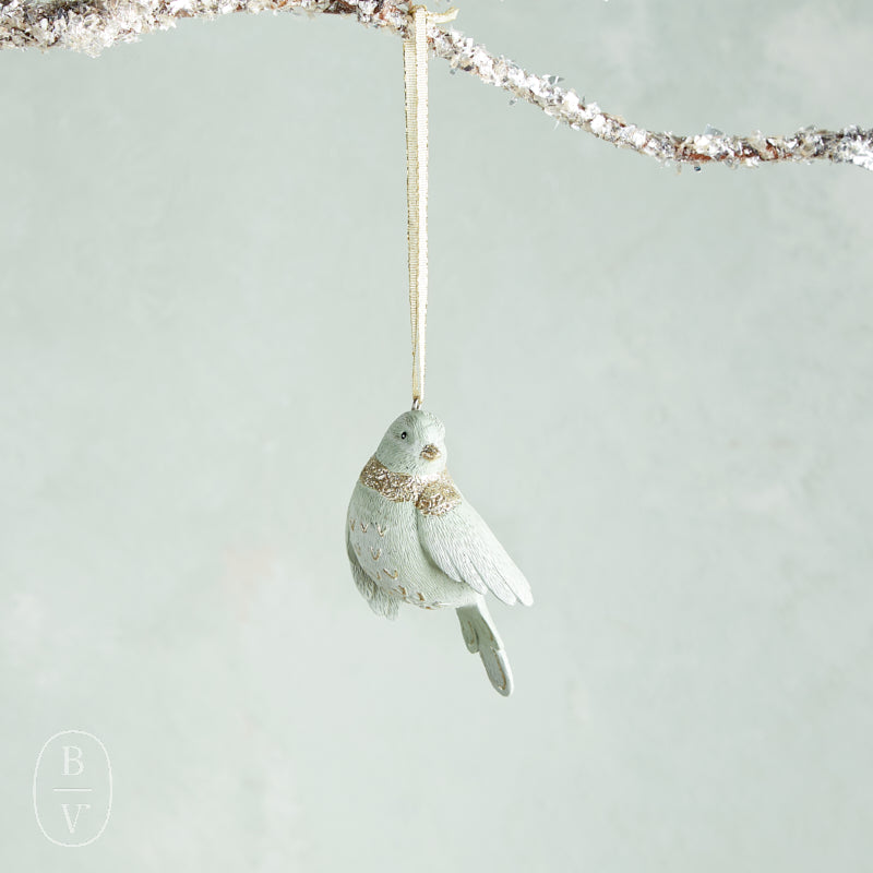 Creative Co-op RESIN GLITTER BIRD ORNAMENT A