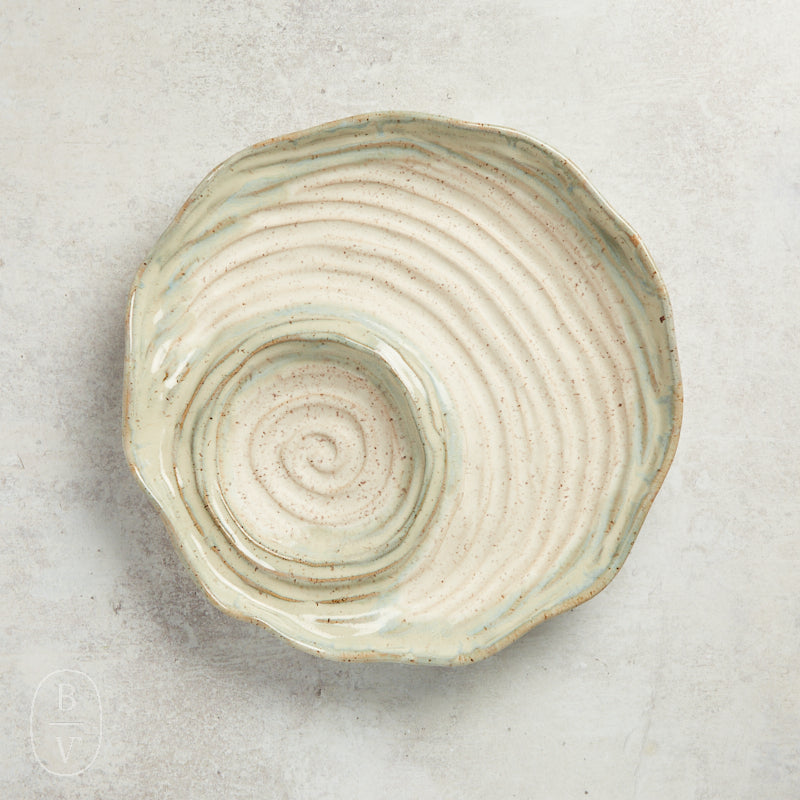 Etta B Pottery FRUIT AND DIP PLATTER Hydrangea