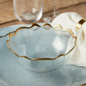 Casafina by Costa Nova FRANCESCA SCALLOPED GLASS SOUP CEREAL BOWL Gold