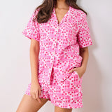 Printfresh RHINESTONE COWGIRL SHORT PJ SET Party Pink