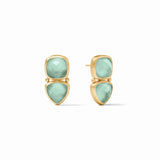 Julie Vos AQUITAINE MIDI EARRINGS Iridescent Aquamarine Blue