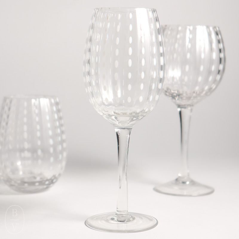 Zodax WHITE DOTS WINE GLASS
