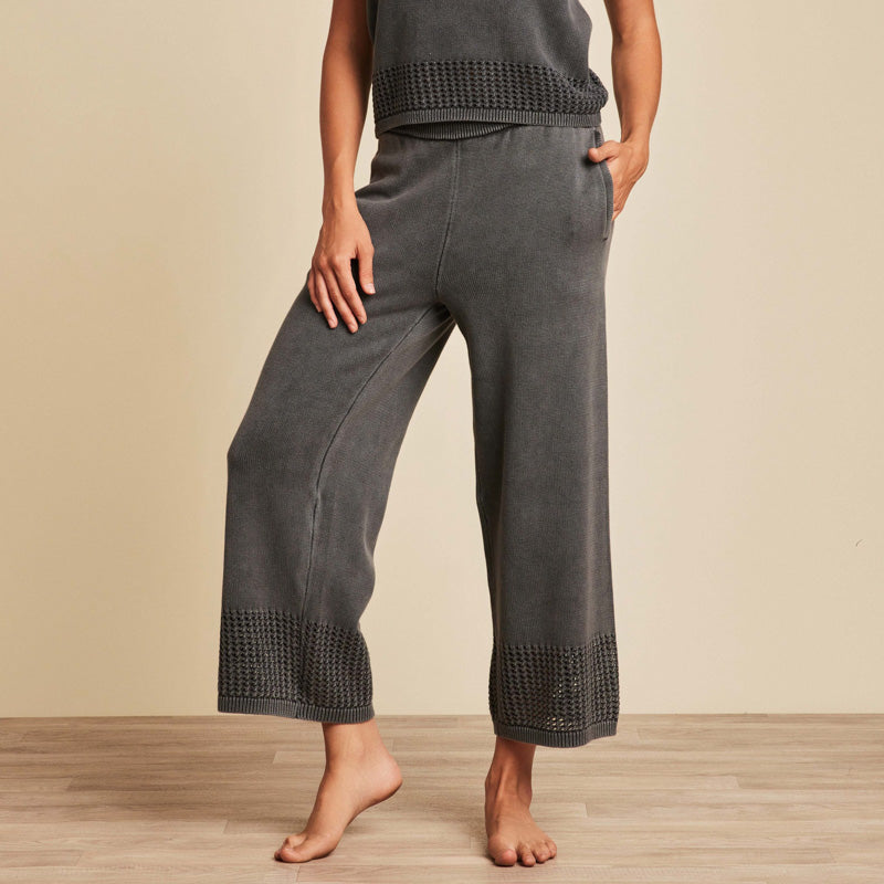 Barefoot Dreams SUNBLEACHED MESH PANT Faded Black