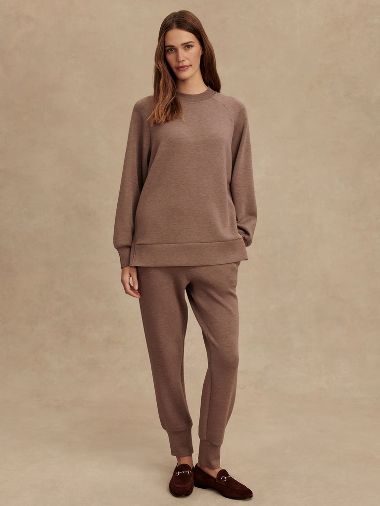 Varley NICOLE BOYFRIEND SWEAT Deep Taupe Marl Fleck