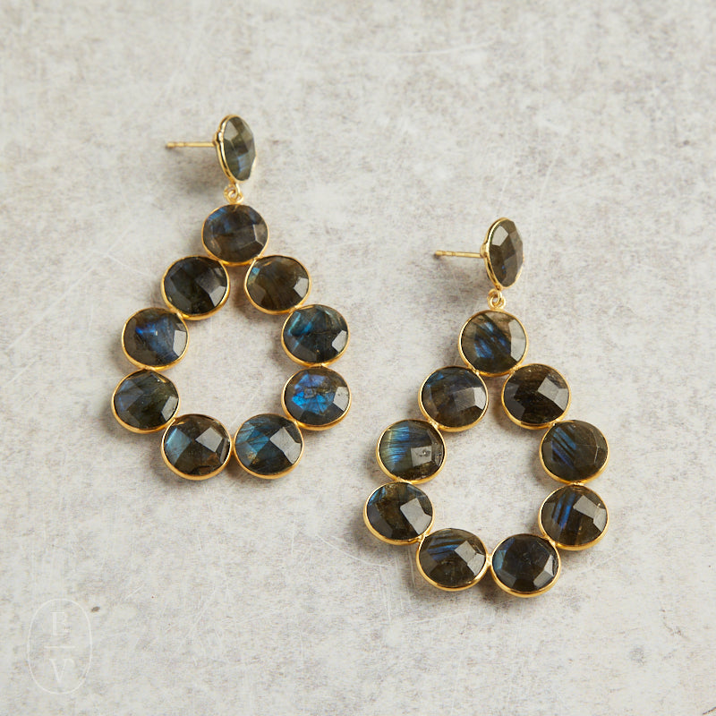 Elyssa Bass Designs O LIST EARRINGS Labradorite