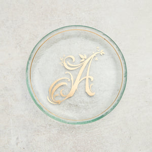 Annieglass INITIAL MINI PLATE Gold A
