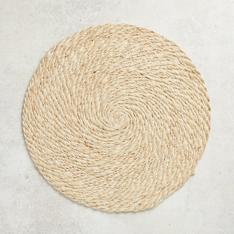 Blue Pheasant WHITLEY PLACEMAT Natural Jute Round