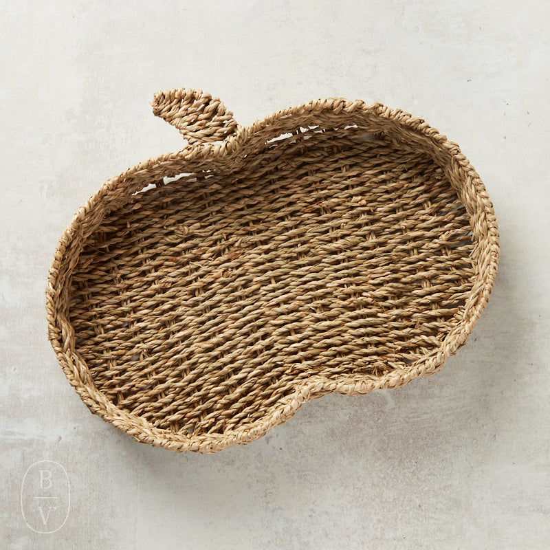 Creative Co-op PUMPKIN SHAPED SEAGRASS TRAY Large