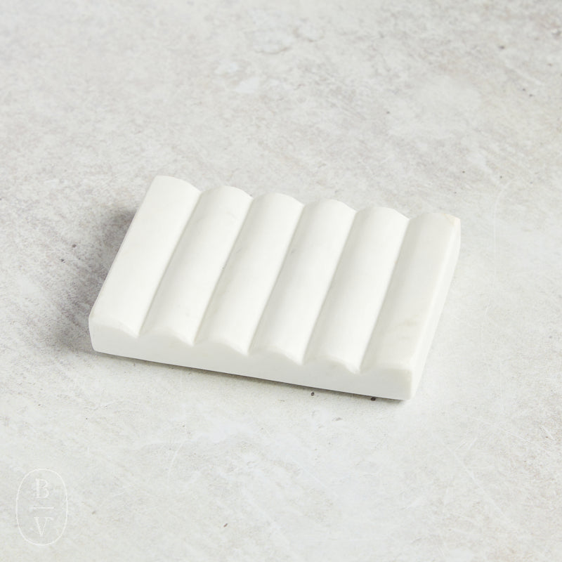 Creative Co-op CARVED MARBLE SOAP DISH