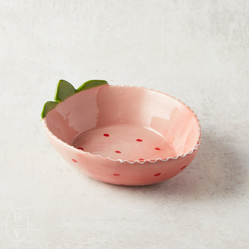 Creative Co-op STRAWBERRY HANDPAINTED NESTING BOWL Large