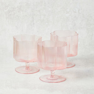 Creative Co-op FLOWER SHAPED STEMMED WINE GLASS