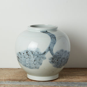Blue Ocean Traders HAND PAINTED STORAGE JAR WITH BRANCH