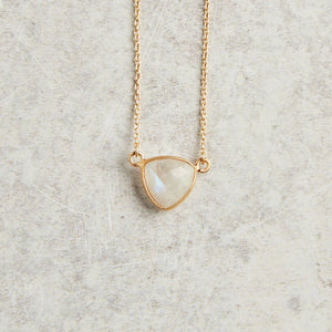 Elyssa Bass Designs MINI OVAL GEMSTONE NECKLACE Moonstone