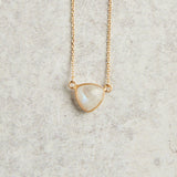 Elyssa Bass Designs MINI OVAL GEMSTONE NECKLACE Moonstone