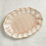 Etta B Pottery FLUTTERED OVAL PLATTER Primrose
