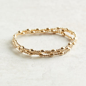 eNewton Design HARMONY JOY PATTERN BEAD BRACELET Gold 2mm