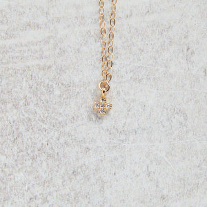 CV Designs CLEAR CZ CROSS NECKLACE - CVNTCC
