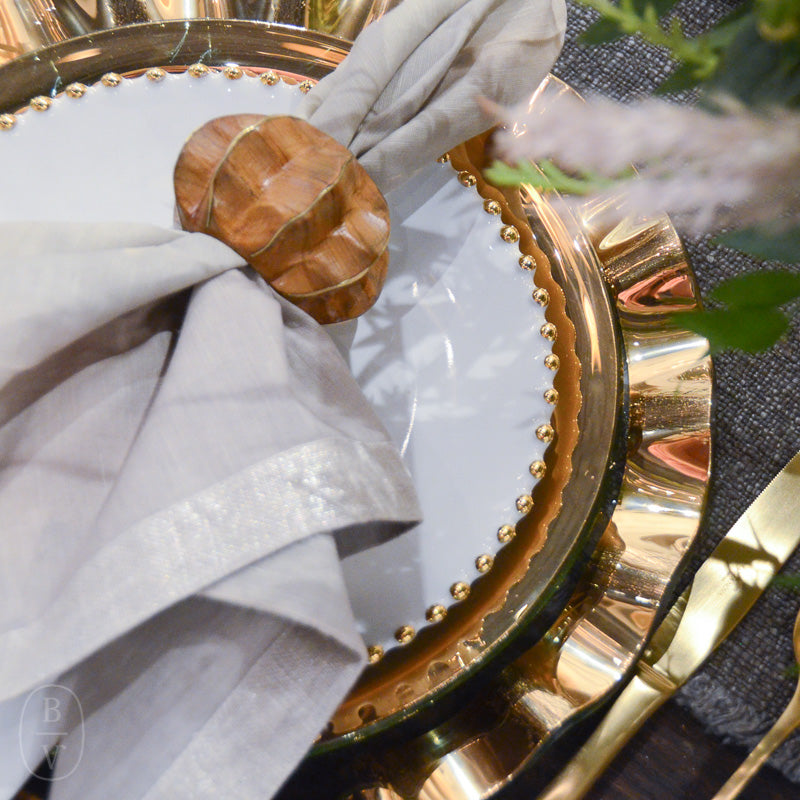 Casafina by Costa Nova PEARL SALAD PLATE White_Gold
