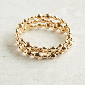 eNewton Design HONESTY JOY PATTERN BEAD BRACELET Gold 6mm