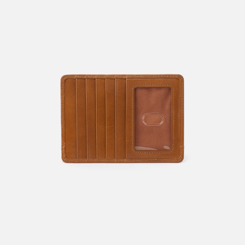 Hobo EURO SLIDE CARD CASE SS25 Truffle Polished Leather