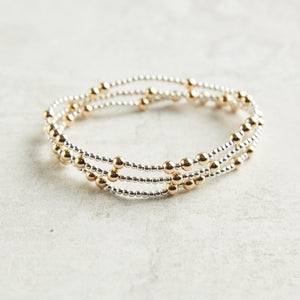eNewton Design HOPE UNWRITTEN MIXED METAL BEAD BRACELET 4mm