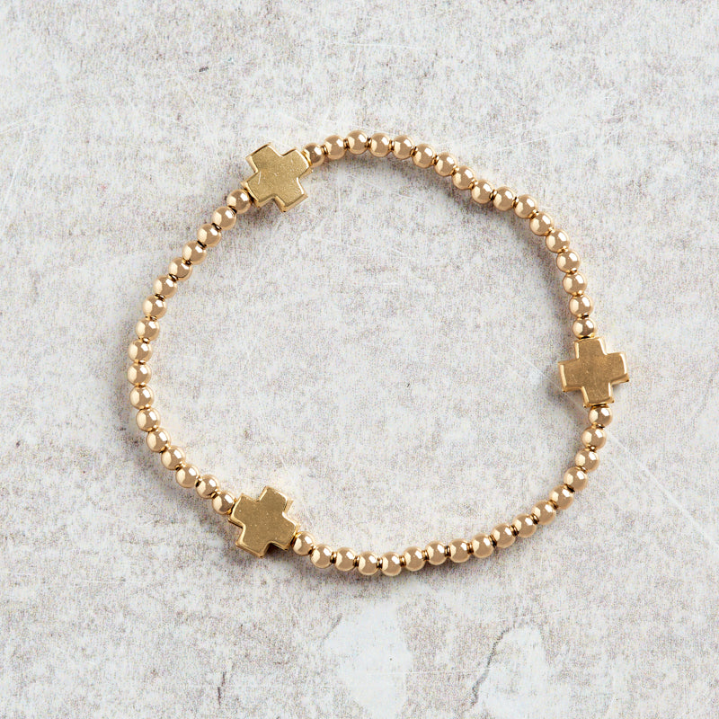 eNewton Design SIGNATURE CROSS PATTERN BEAD BRACELET