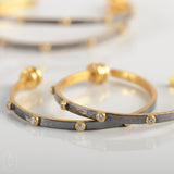 Julie Vos CRESCENT STONE HOOP EARRINGS