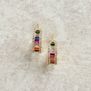 Virtue COLORED PAVE HOOP EARRINGS